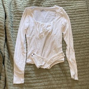 Hollister white long sleeve body suite never worn